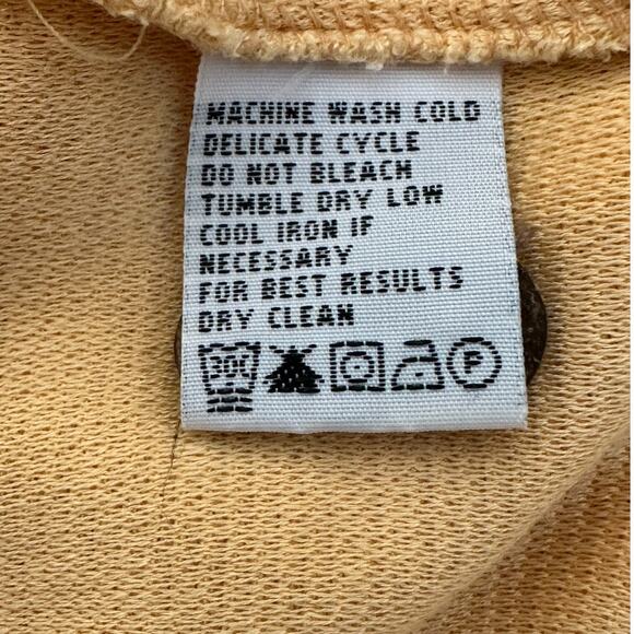 Vintage Tommy Bahama Yellow Textured Silk Blend Short Sleeve Polo Size L - Picture 5 of 8